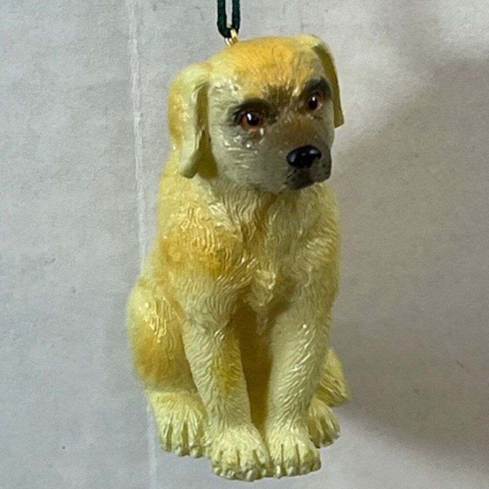 Sitting Golden Retriever Puppy Dog Hanging Tree Ornament 2" Tall